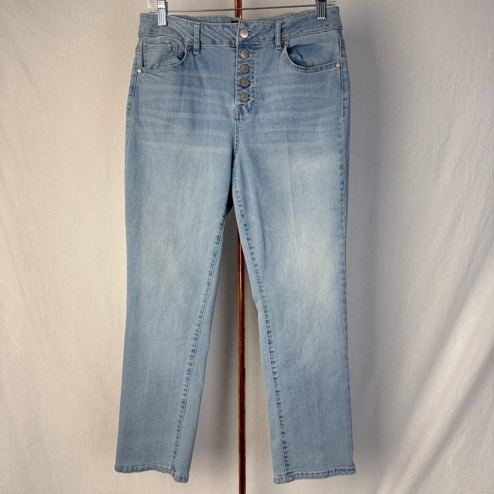 d.‎ jeans Womens Light Wash Button Fly Straight Leg Jeans Size 8